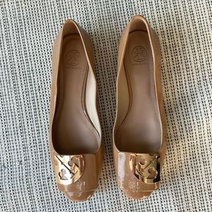 Tory Burch square toe logo flats